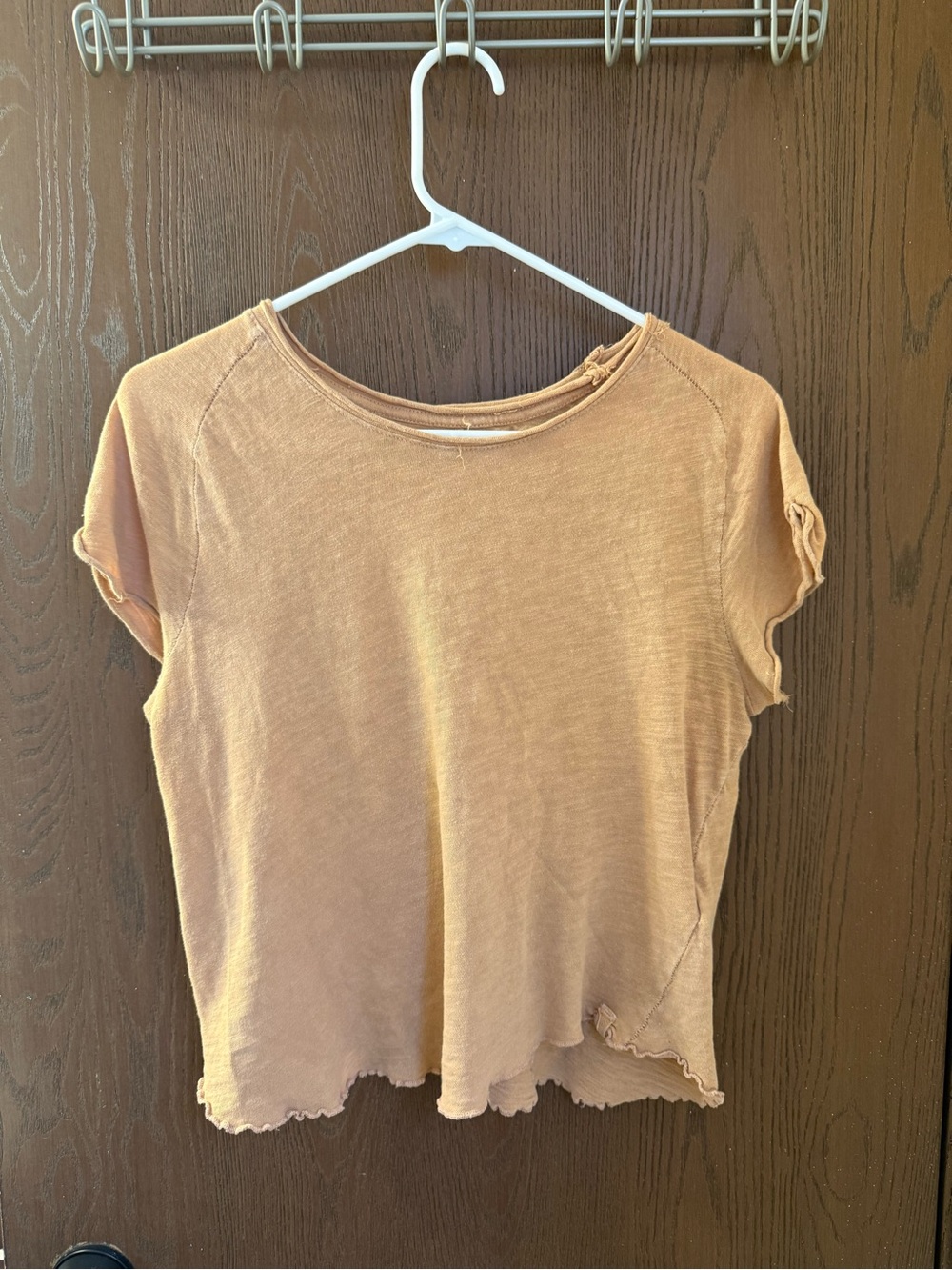 Two Free People Light Gray Short Sleeve Tees - Picture 2 of 7